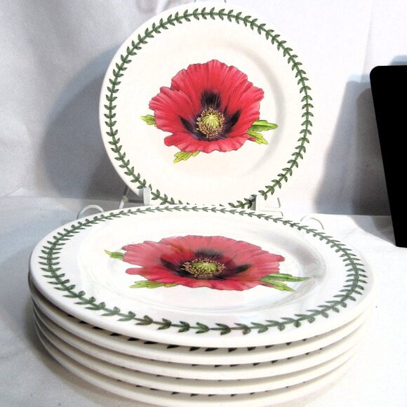 SET OF 6 PRETTY BOTANIC GARDEN MELAMINE SALAD OR SNACK PLATES, UNUSED - Picture 1 of 7
